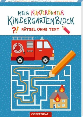 Mein kunterbunter Kindergartenblock Rätsel ohne Text (Feuerwehr & Polizei)